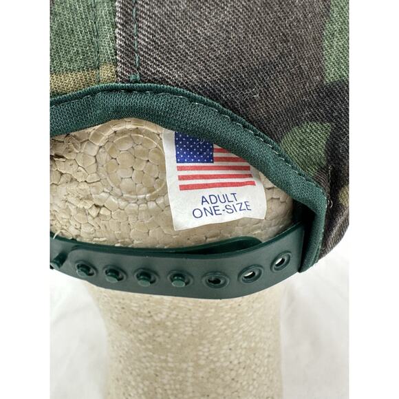 Levi Garrett Chewing Tabacco Snapback Hat Green Camo Patch Logo Vintage USA Made - Picture 4 of 8
